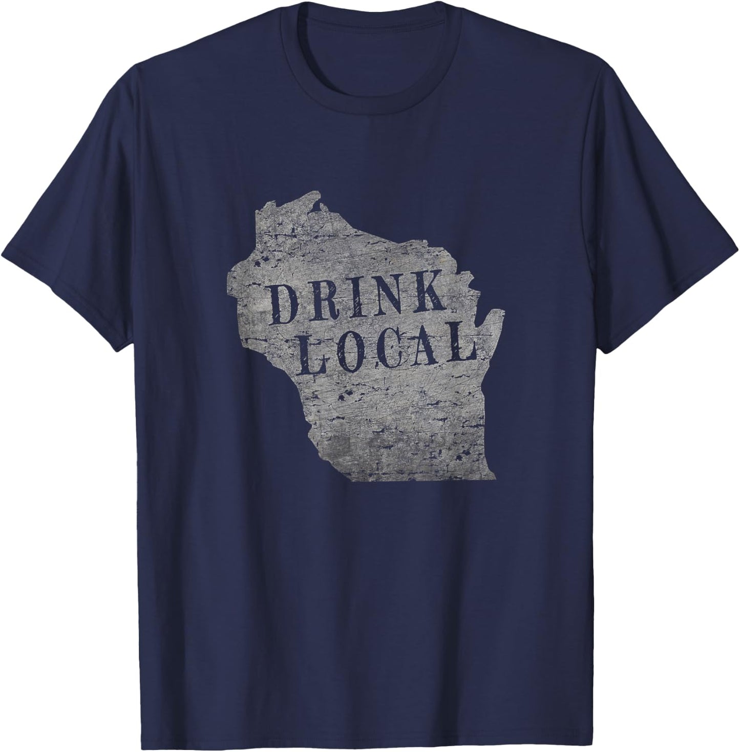 Vintage Drink local craft beer Wisconsin T-Shirt - T-Shirt | Navy