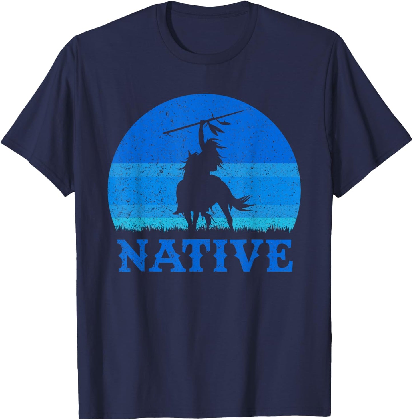 Northwest Native American Knight Pride Mountain Warrior T-Shirt - T-Shirt | Navy