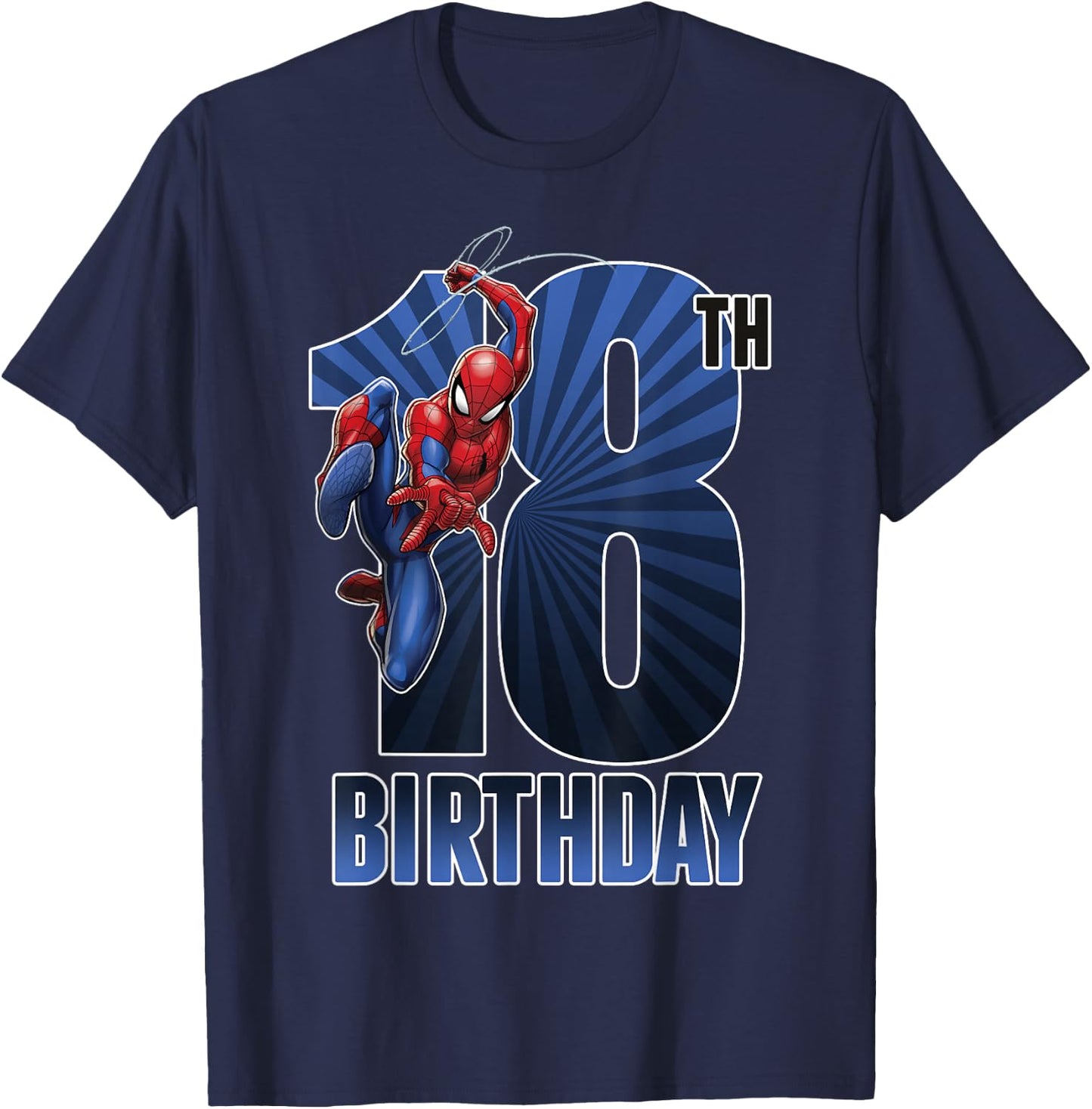 Marvel Spider-Man Swinging 18th Birthday Graphic T-Shirt - T-Shirt | Navy
