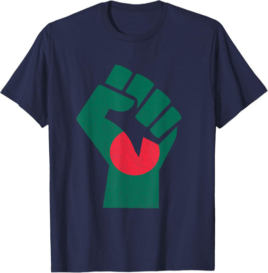 Bangladeshi Flag Bangladeshi Pride Handfist Power Bangladesh T-Shirt - T-Shirt | Navy