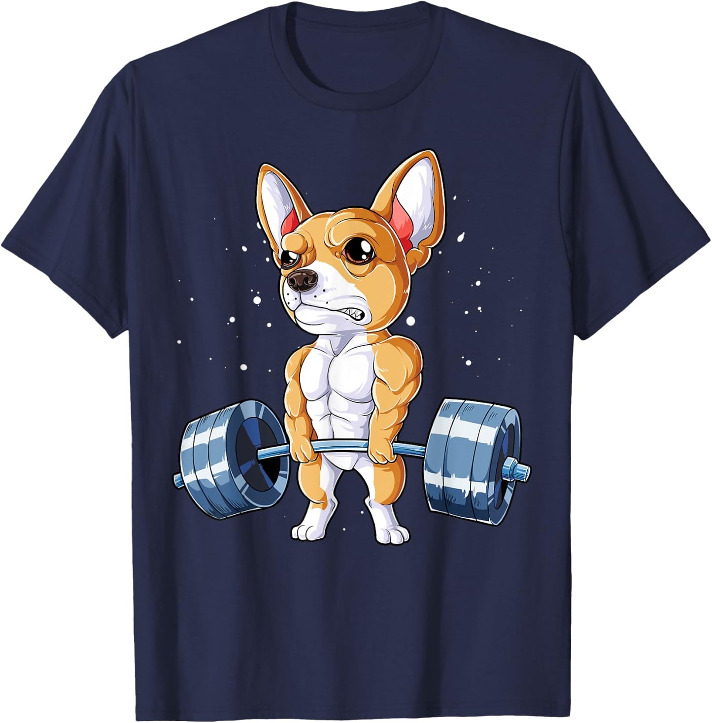 Chihuahua Weightlifting Funny Deadlift Men Fitness Gym Cute T-Shirt - T-Shirt | Navy