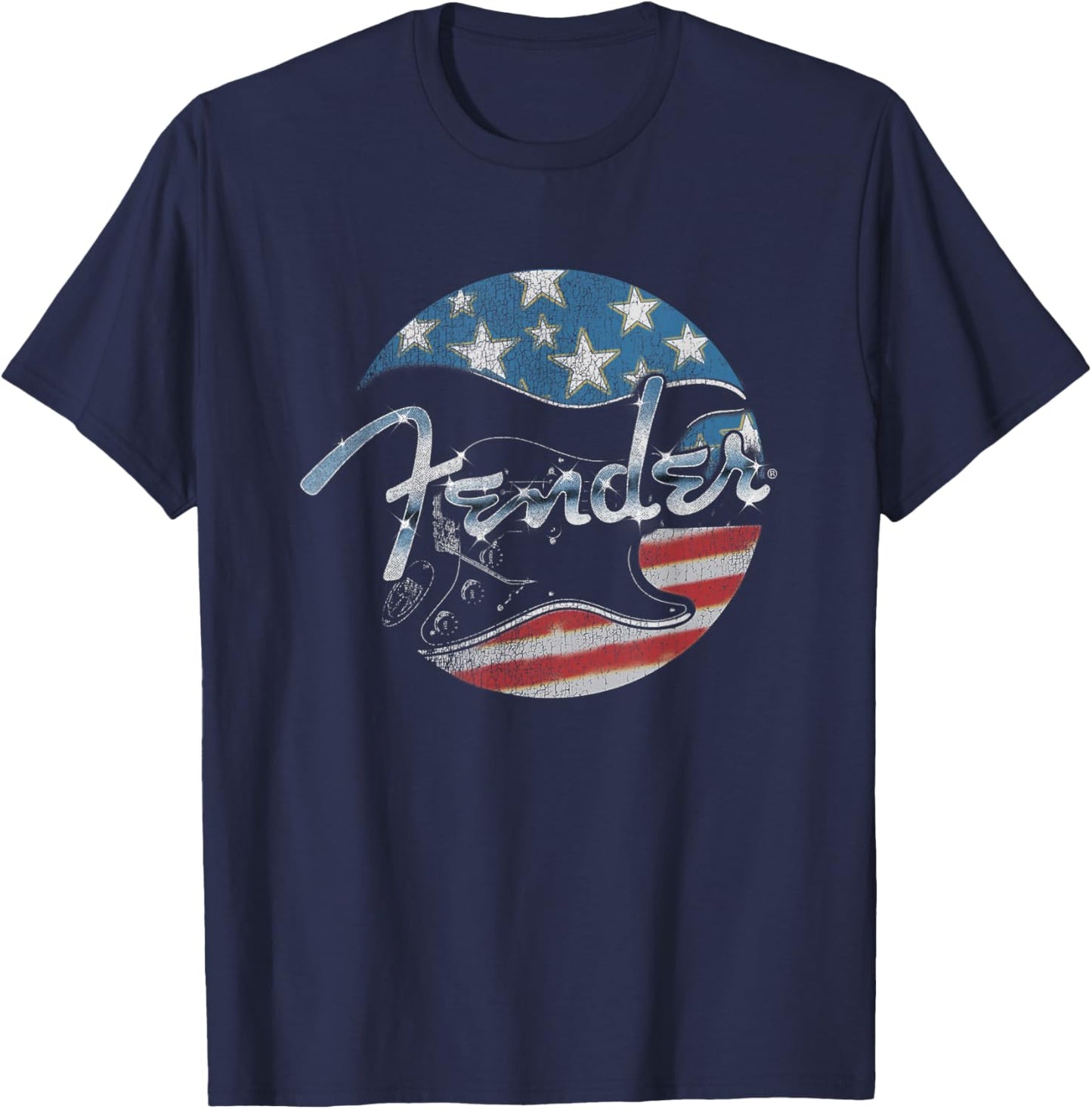 Fender 4th of July Red White & Rock Vintage Badge T-Shirt - T-Shirt | Navy