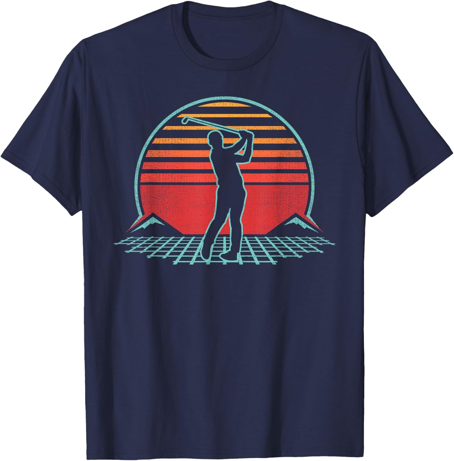 Golf Retro Vintage 70s 80s Style Golfer Player Gift T-Shirt - T-Shirt | Navy