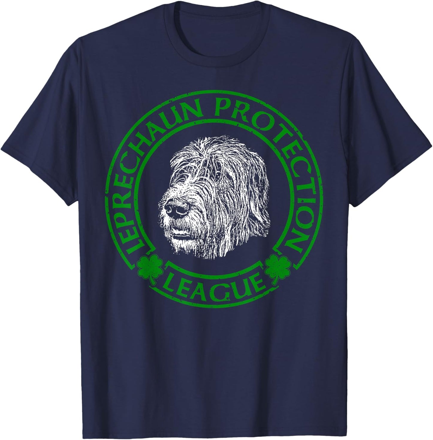 Leprechaun Protection League Irish Wolfhound T-Shirt - T-Shirt | Navy