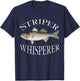 Striper Whisperer Striped Bass Fish Illustration Fishing T-Shirt - T-Shirt | Navy