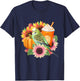 Budgies Autumn Love Pumpkin Latte and Flowers T-Shirt - T-Shirt | Navy