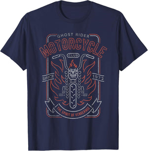 Marvel Ghost Rider Motorcycle Club Small T-Shirt - T-Shirt | Navy