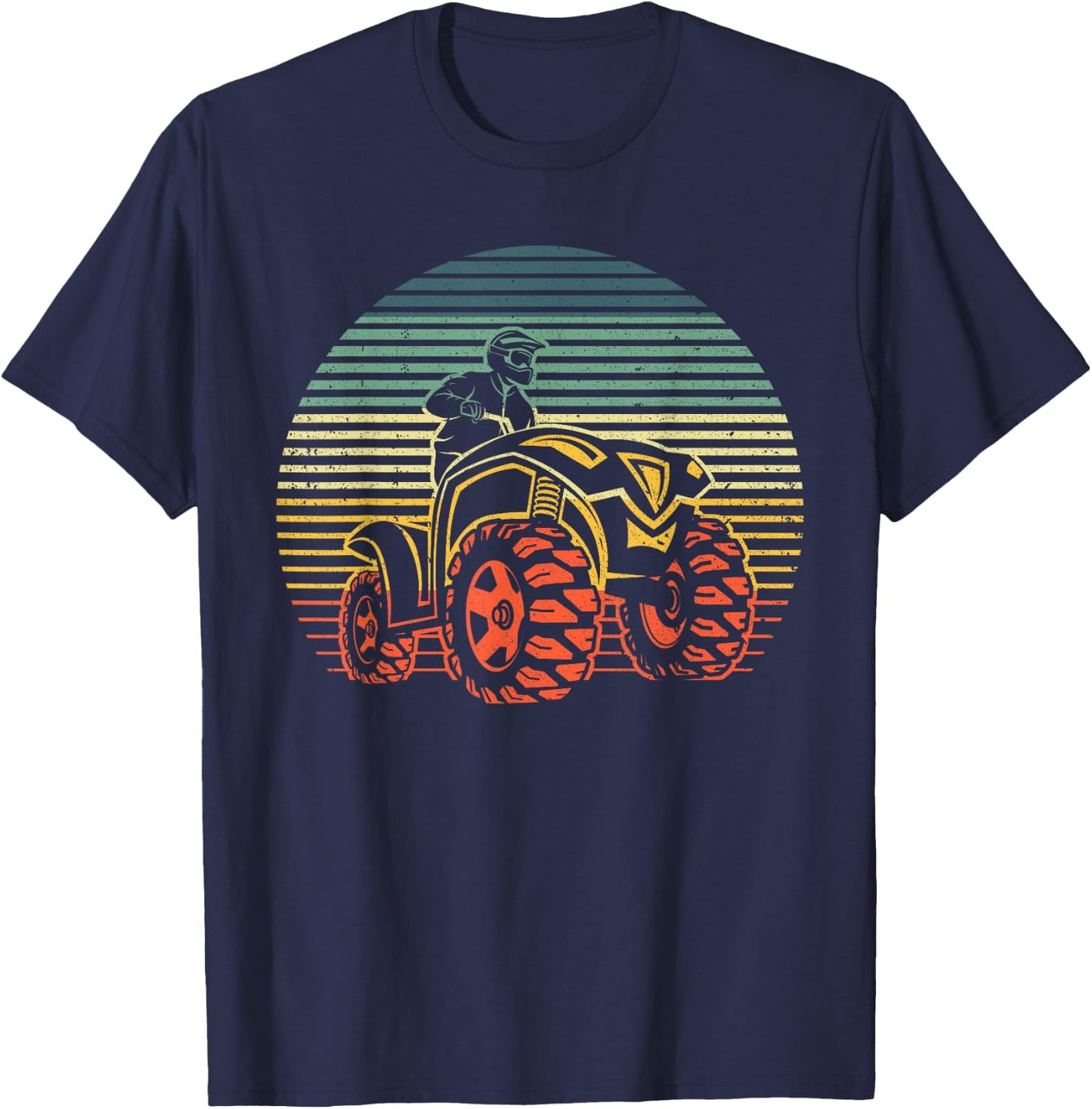 Cool ATV Art Women Quad Off Road Riding 4 Wheeler T-Shirt - T-Shirt | Navy