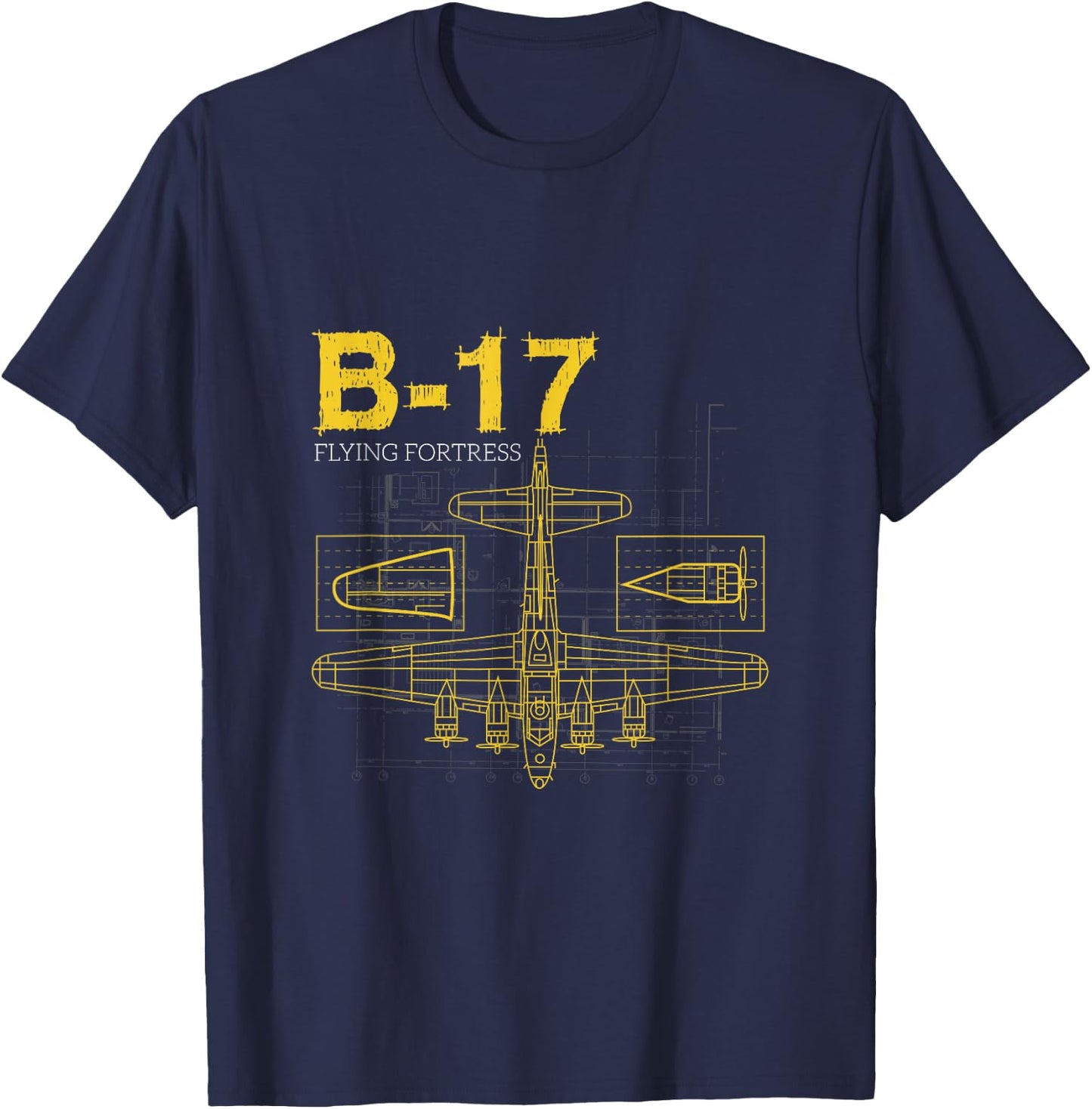 B-17 Flying Fortress Bomber , Air Force, Aviation Shirt T-Shirt - T-Shirt | Navy