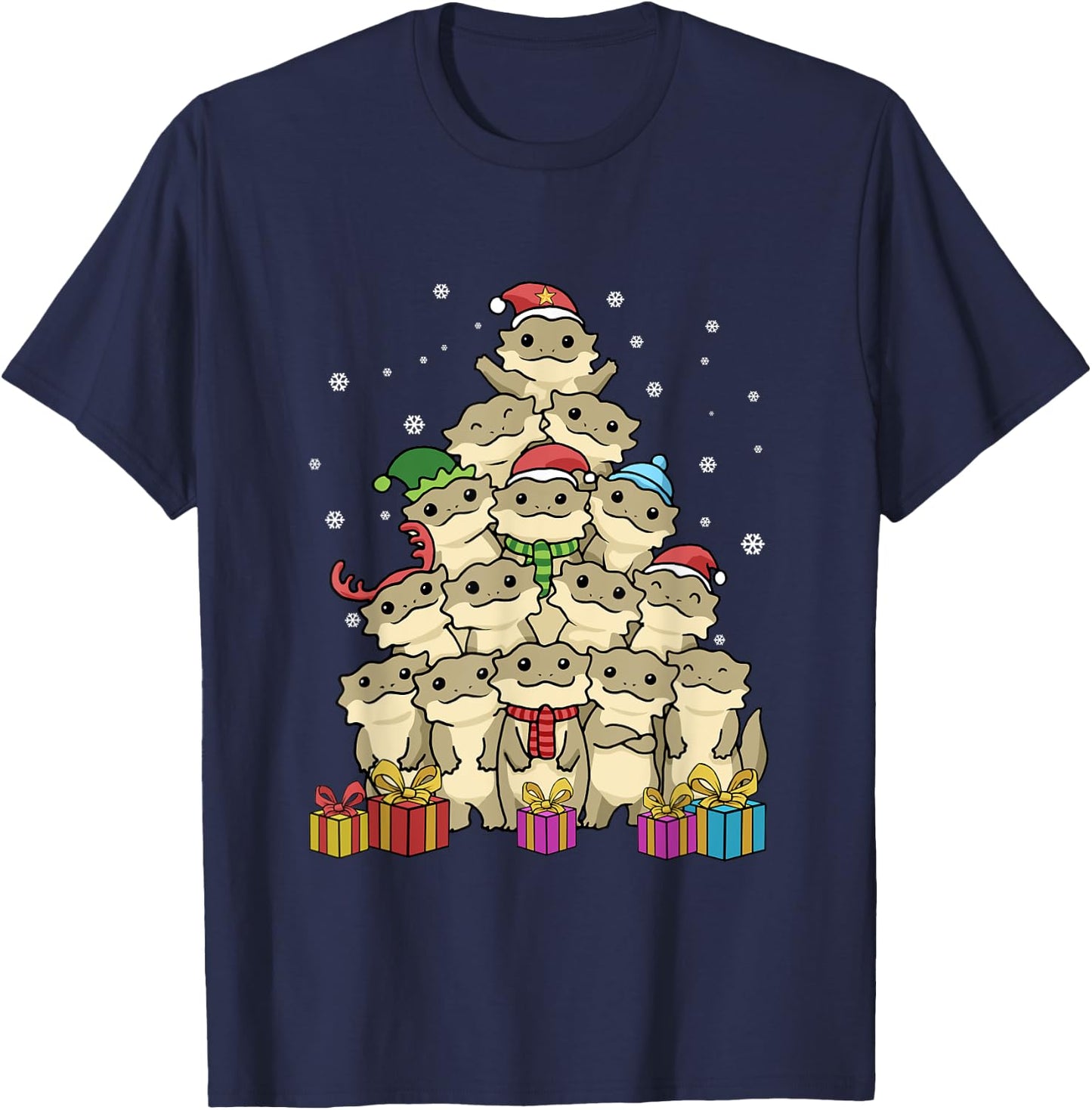 Bearded Dragon Christmas Tree T-Shirt - T-Shirt | Navy
