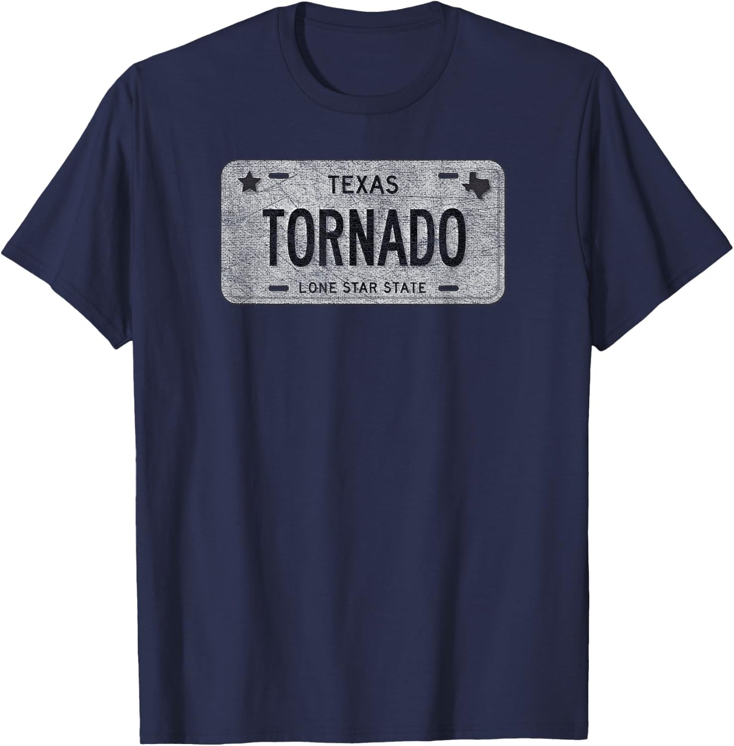 Funny TX State Vanity License Plate TORNADO T-Shirt - T-Shirt | Navy