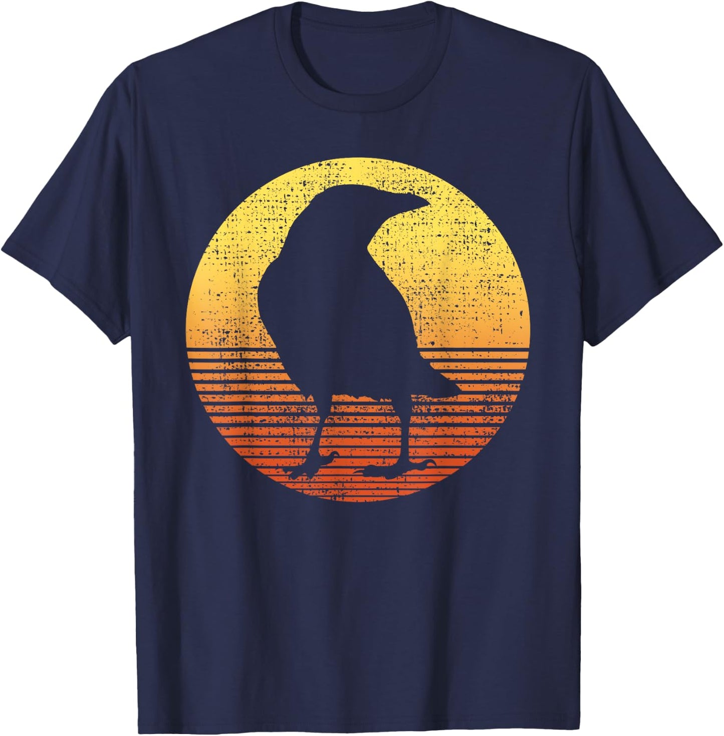 Crow Bird Lover Raven Vintage T-Shirt - T-Shirt | Navy