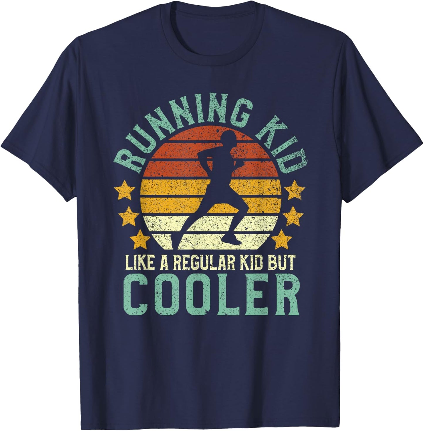 Running Kid | Funny Track and Field Runner & Run Lover Gift T-Shirt - T-Shirt | Navy