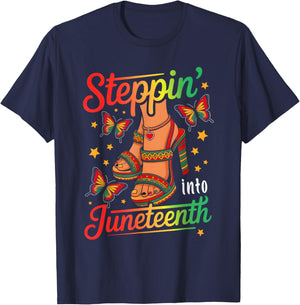 Stepping Into Black Juneteenth High Heels Girls T-Shirt - T-Shirt | Navy