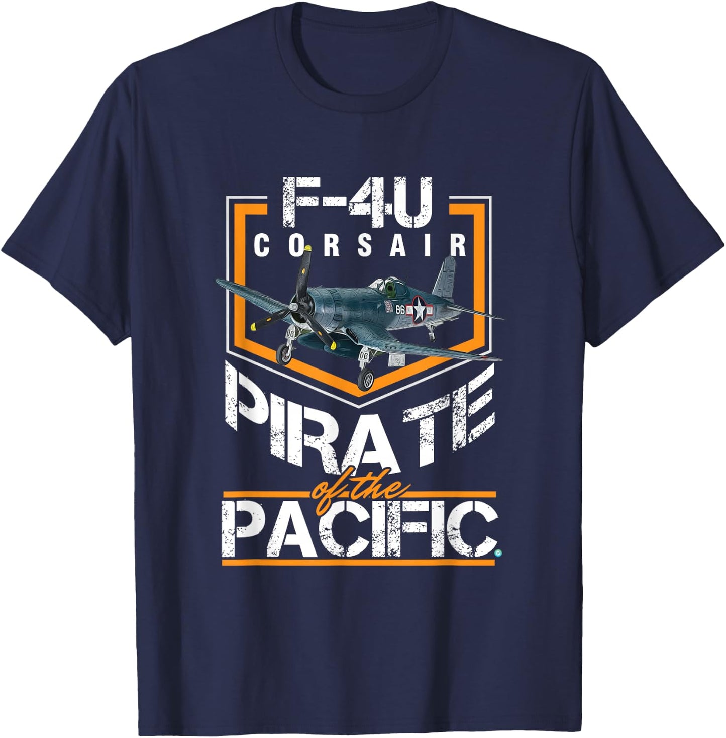 WW2 Plane F4U Corsair Pirate of the Pacific Shirt Gift T-Shirt - T-Shirt | Navy