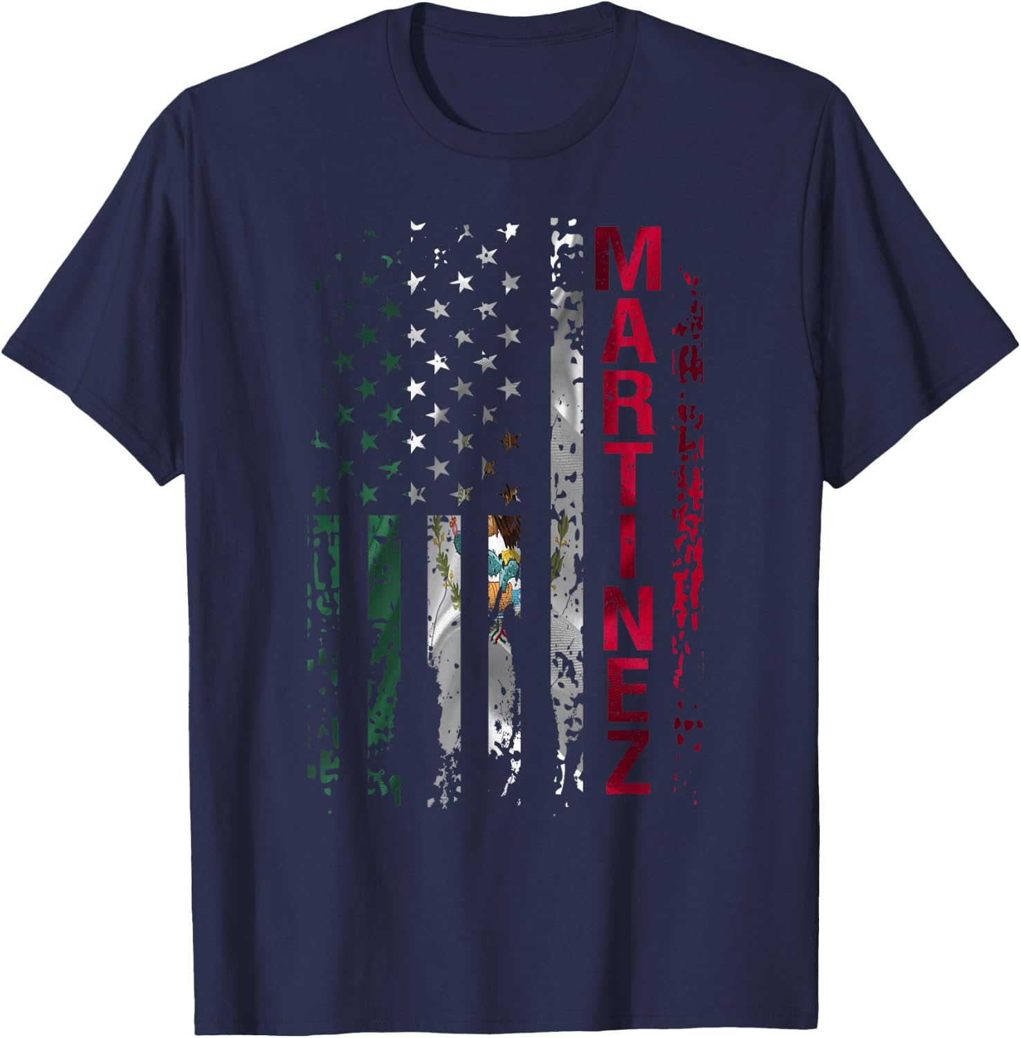 Martinez Surname Shirt Martinez Last Name T-Shirt - T-Shirt | Navy