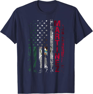 Martinez Surname Shirt Martinez Last Name T-Shirt - T-Shirt | Navy