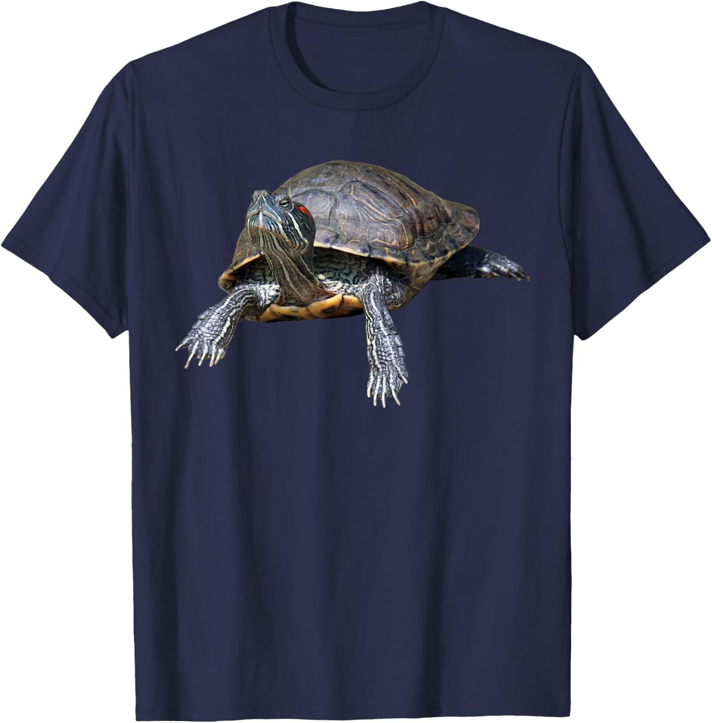 Red-Eared Slider Turtle T-Shirt - T-Shirt | Navy