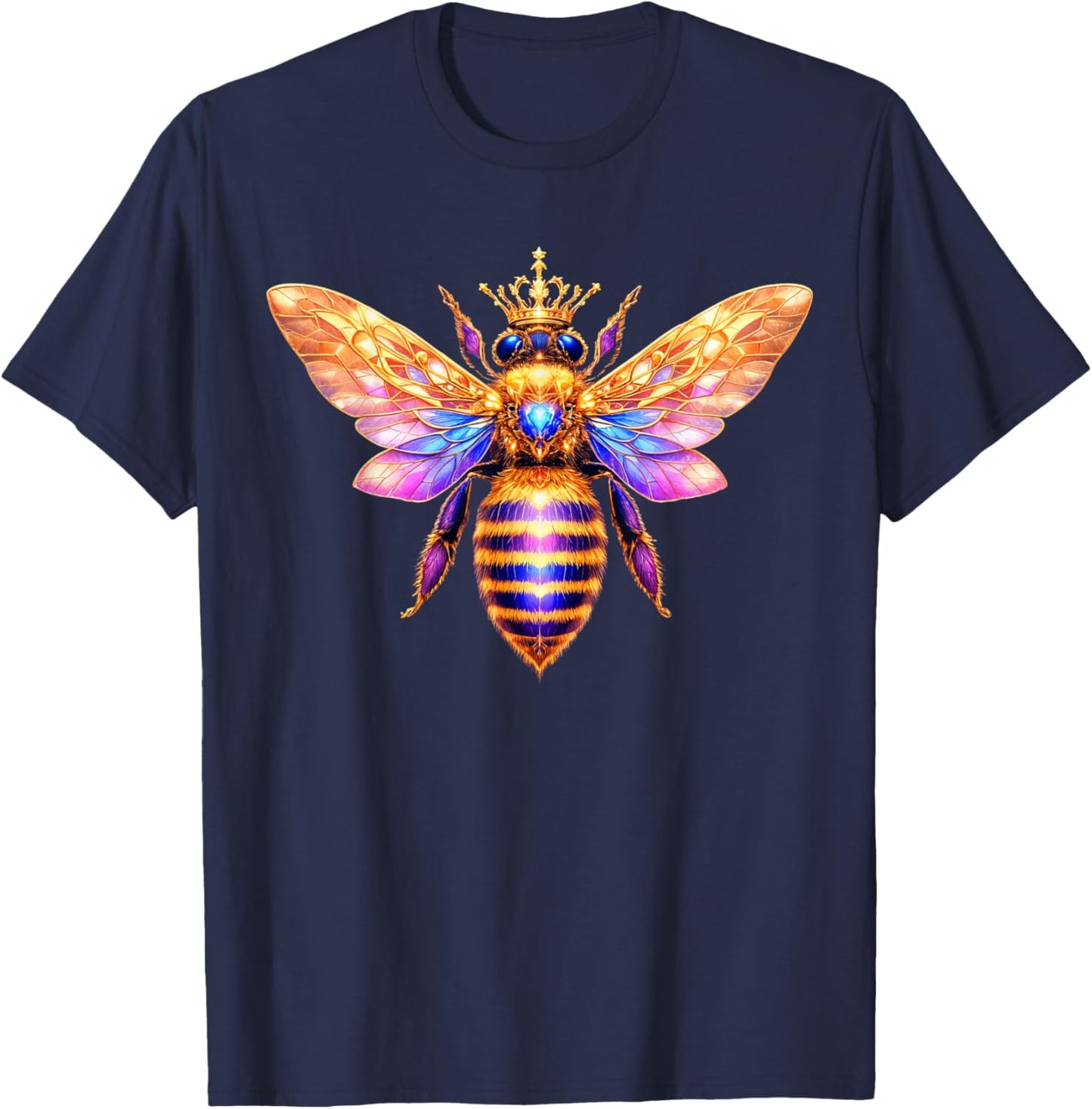 Queen Bee Crown Women Men Girls Honey Hive Bee Keeper Bee T-Shirt - T-Shirt | Navy