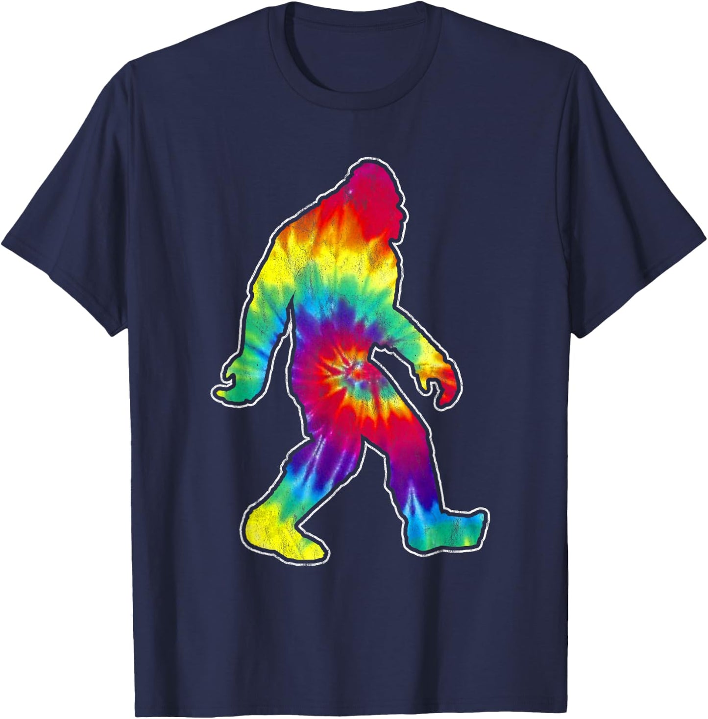 Vintage hippie big foot tie dye distressed 60's design T-Shirt - T-Shirt | Navy