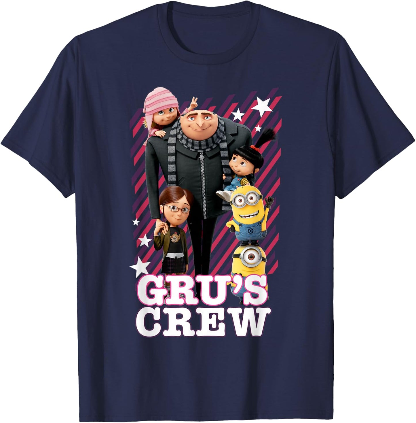 Despicable Me Minions Grus Whole Crew Graphic T-Shirt - T-Shirt | Navy