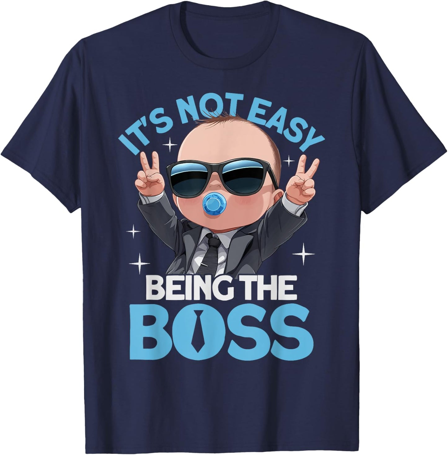 Baby Boss "It's Not Easy Being The Boss" Like A Boss Kids T-Shirt - T-Shirt | Navy