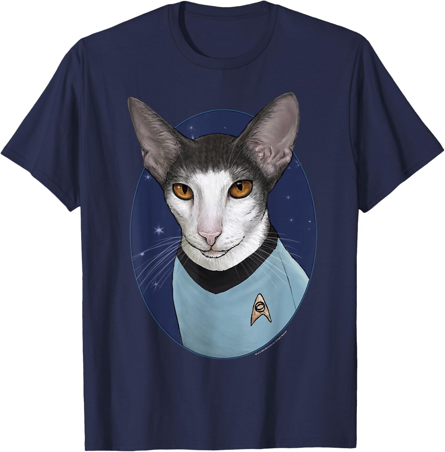 Star Trek: The Original Series Spock Cat Portrait T-Shirt - T-Shirt | Navy