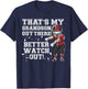 That's My Grandson Out There Red Football Grandma T-Shirt - T-Shirt | Navy