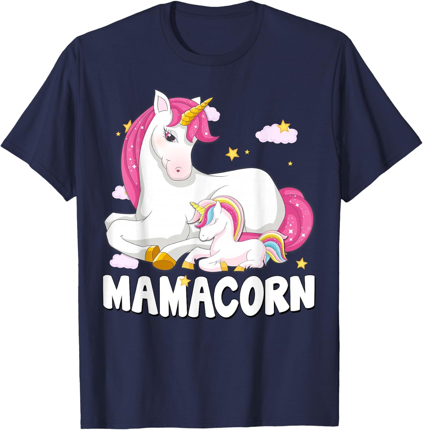 Mamacorn Shirt Unicorn New Mom Baby Mommy Mother Gift T-Shirt - T-Shirt | Navy