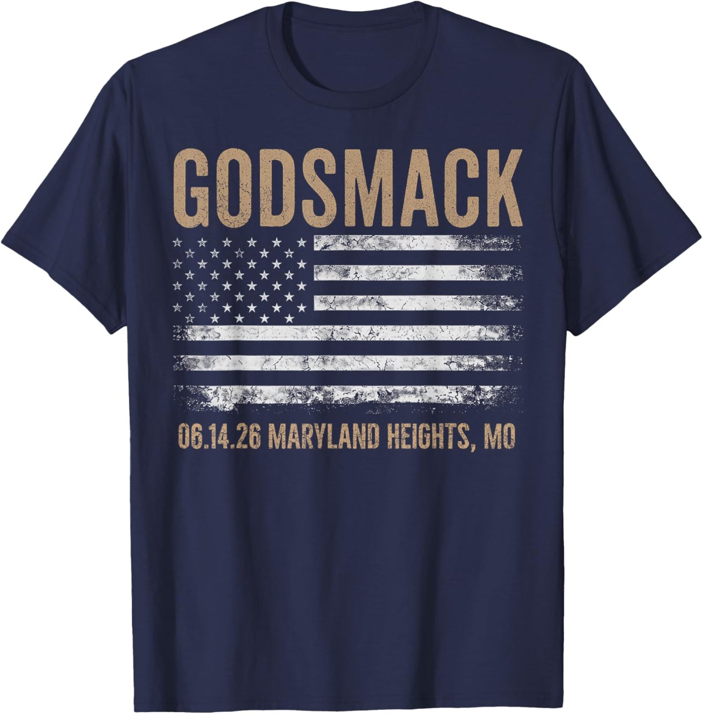 Godsmack The Rise of Rock 2026 Maryland Heights T-Shirt - T-Shirt | Navy