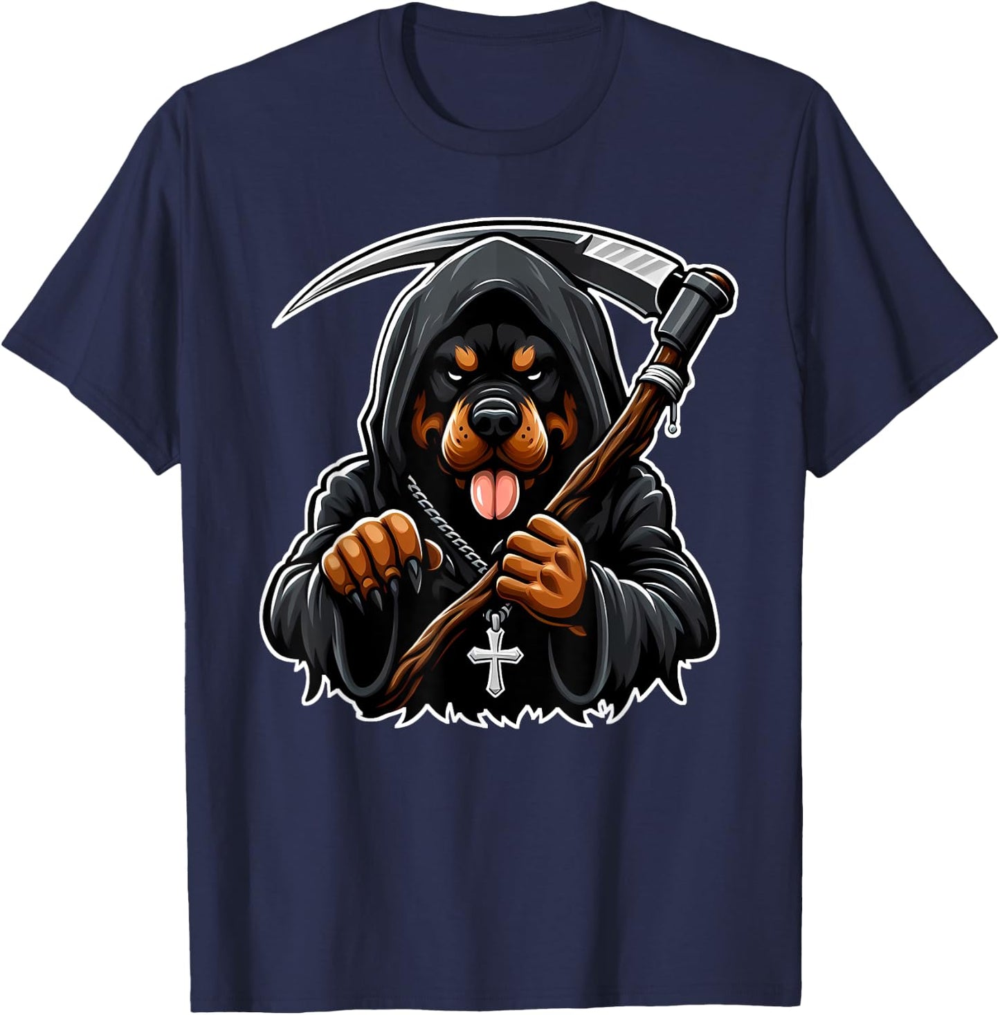 Grim Reaper Rottweiler T-Shirt - T-Shirt | Navy