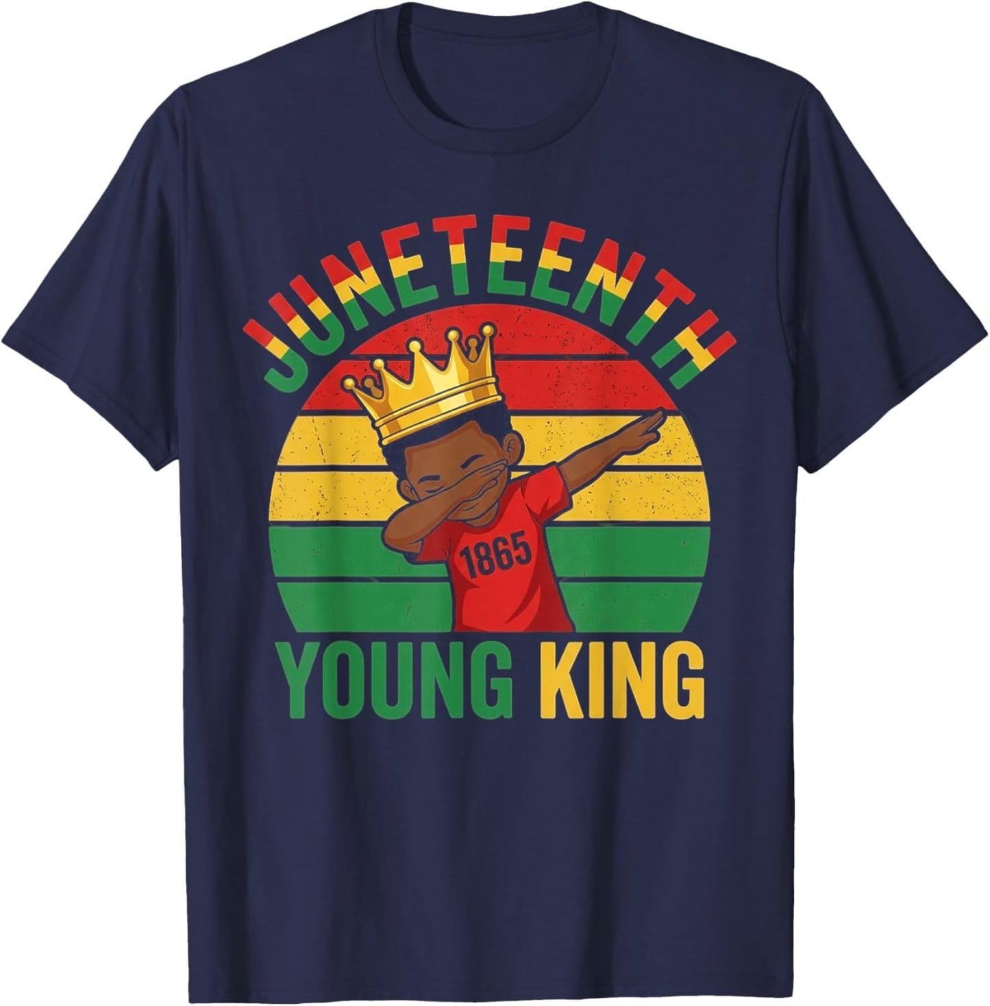 Juneteenth Young King Black African June 19th Boys Men Kids T-Shirt - T-Shirt | Navy