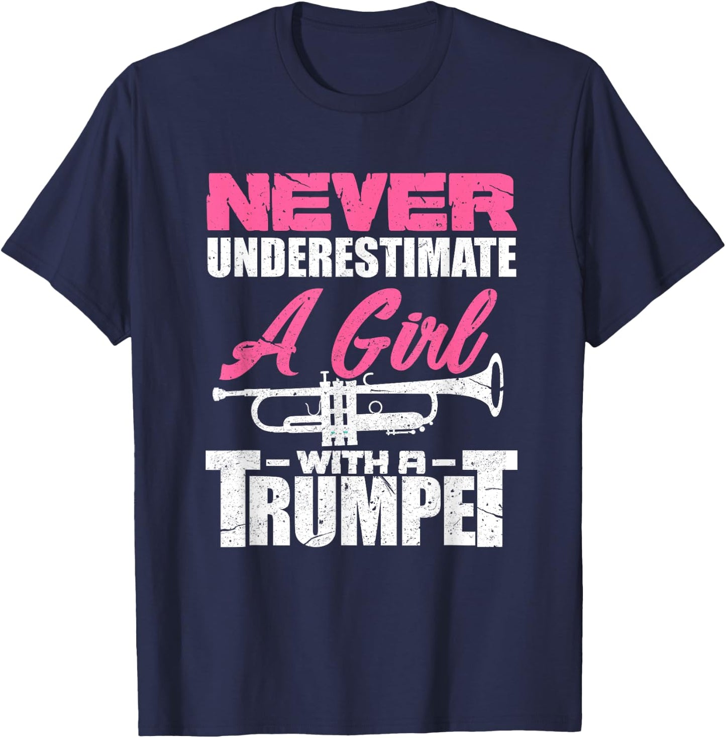 Trumpet Girl Funny Trumpet Player Marching Band T-Shirt - T-Shirt | Navy