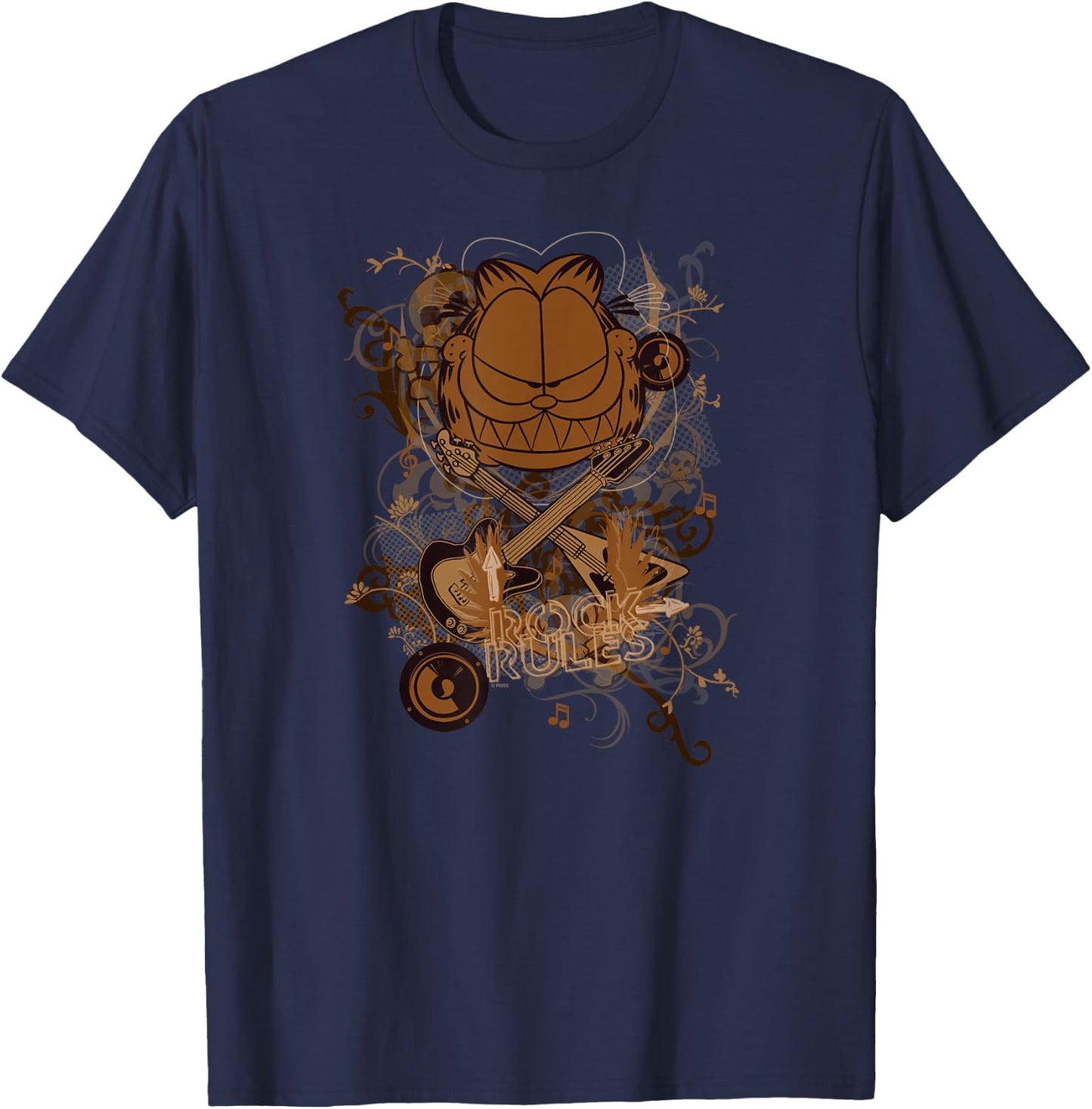 Garfield Rock Rules T-Shirt - T-Shirt | Navy