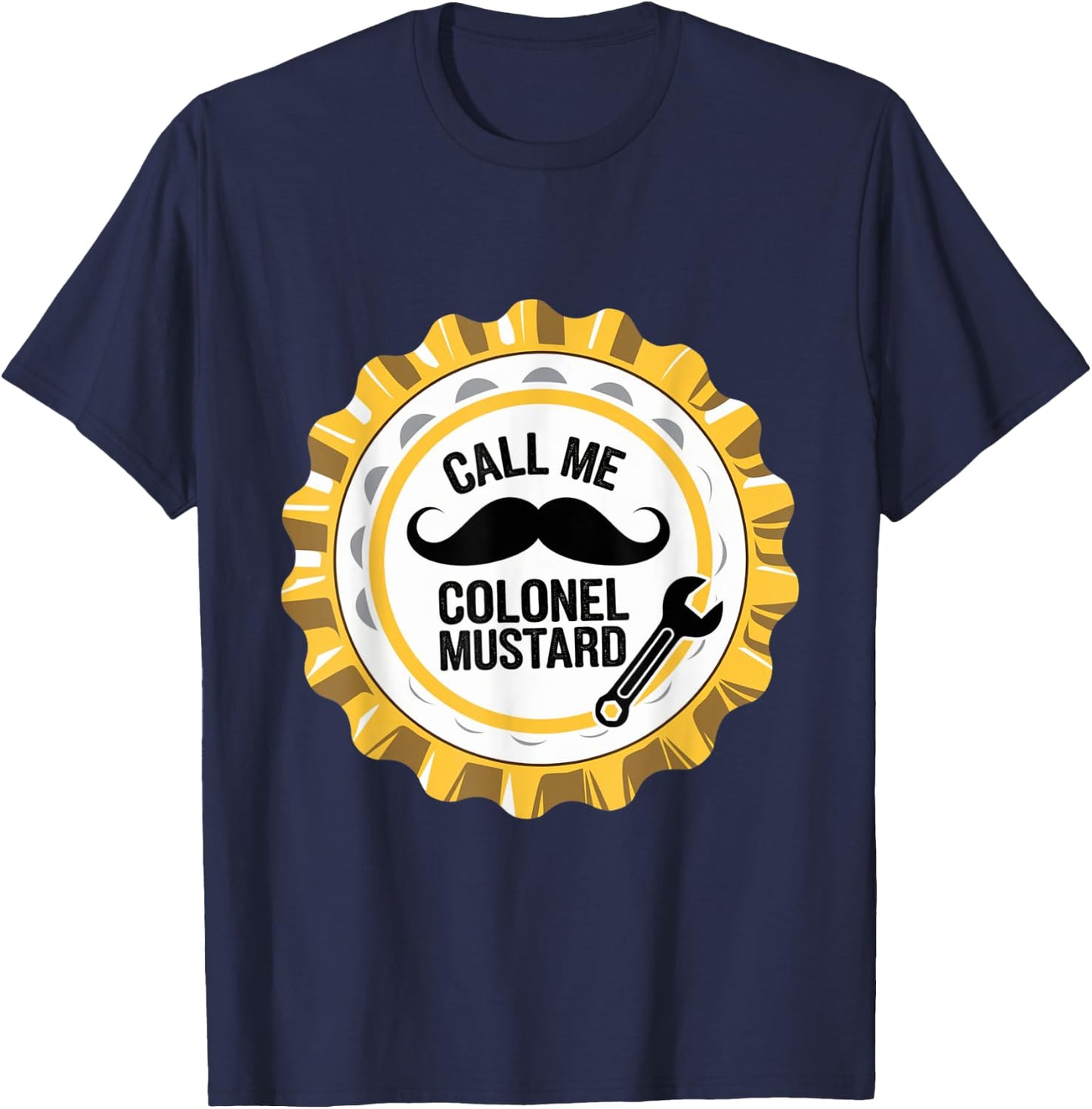 Colonel Mustard Funny Halloween Mustard Costume T-Shirt - T-Shirt | Navy