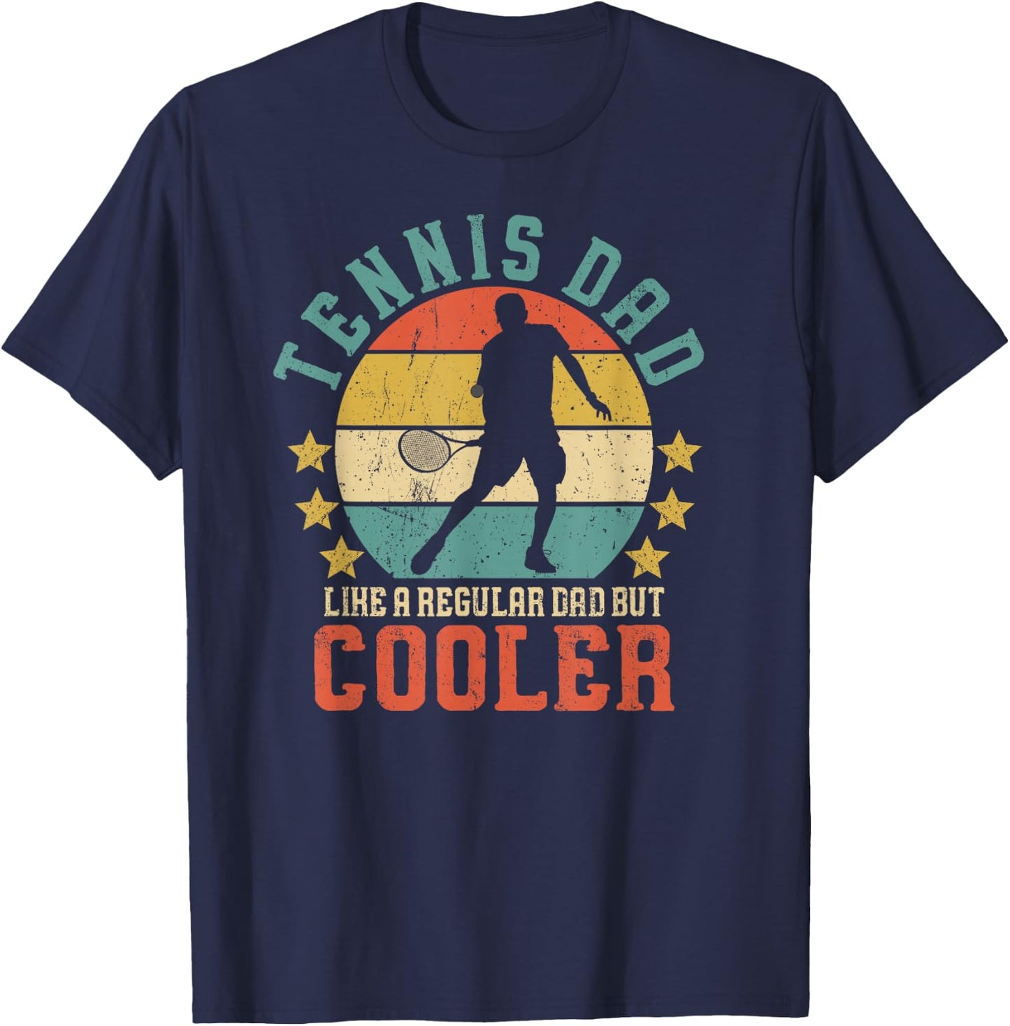 Tennis Dad Vintage Tennis Player Father's Day T-Shirt - T-Shirt | Navy