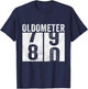 Retro 80th Birthday Oldometer 79-80 Vintage 80 Years Old T-Shirt - T-Shirt | Navy