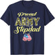 Proud Army Stepdad US Flag Camo Dog Tags Military Stepfather Men Women Kids T-Shirt - T-Shirt | Navy