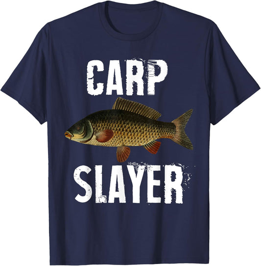 Carp Slayer Funny Fishing T-Shirt - T-Shirt | Navy