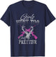 Girls Hunt Too Only Prettier Deer Hunting Distressed T-Shirt - T-Shirt | Navy
