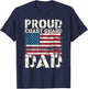 Coast Guard Dad USCG Distressed US American Flag Gift T-Shirt - T-Shirt | Navy