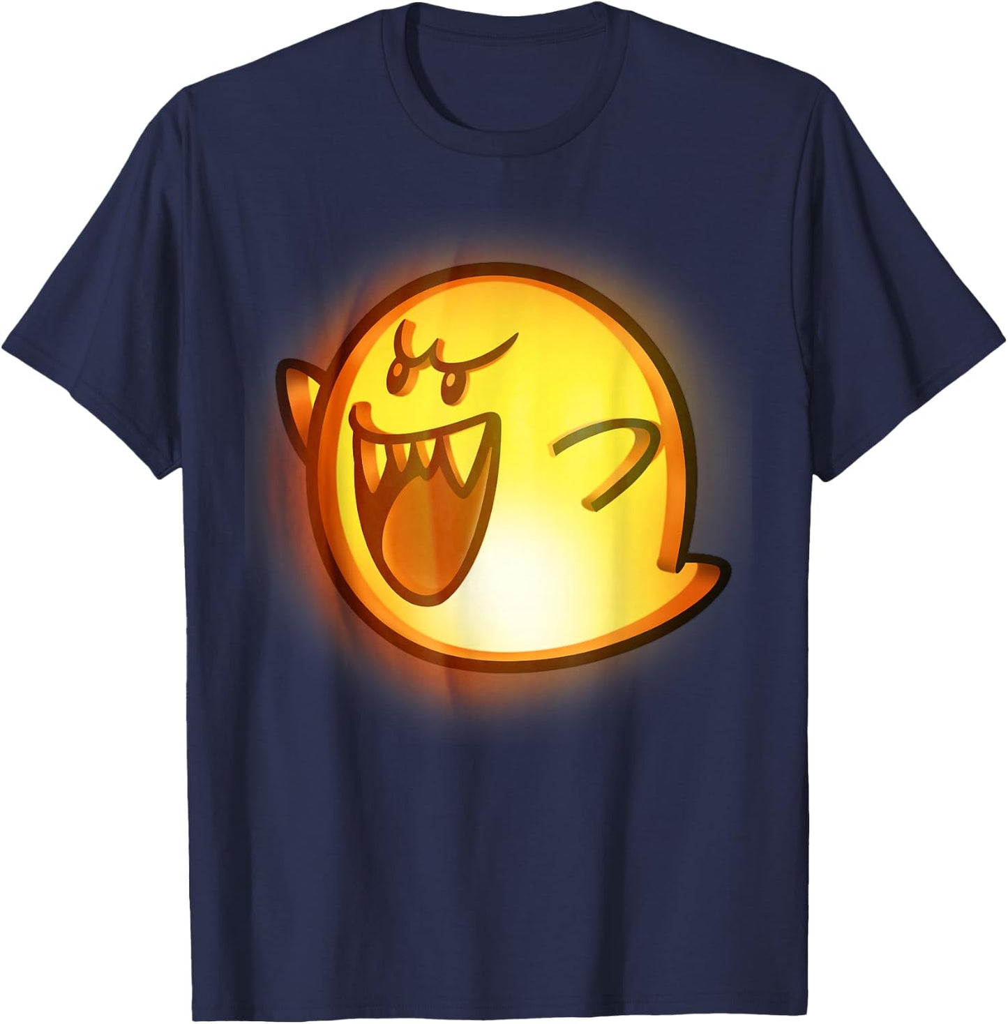 Nintendo Super Mario Boo Halloween Pumpkin Graphic T-Shirt - T-Shirt | Navy