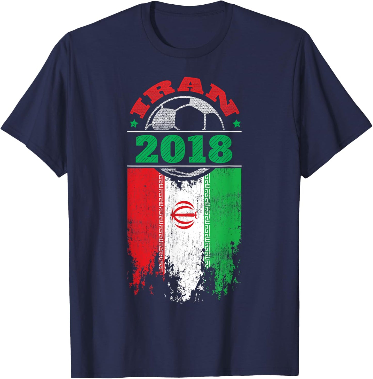Iran 2018 Soccer Iranian Flag Shirt Fan Gift T-Shirt - T-Shirt | Navy