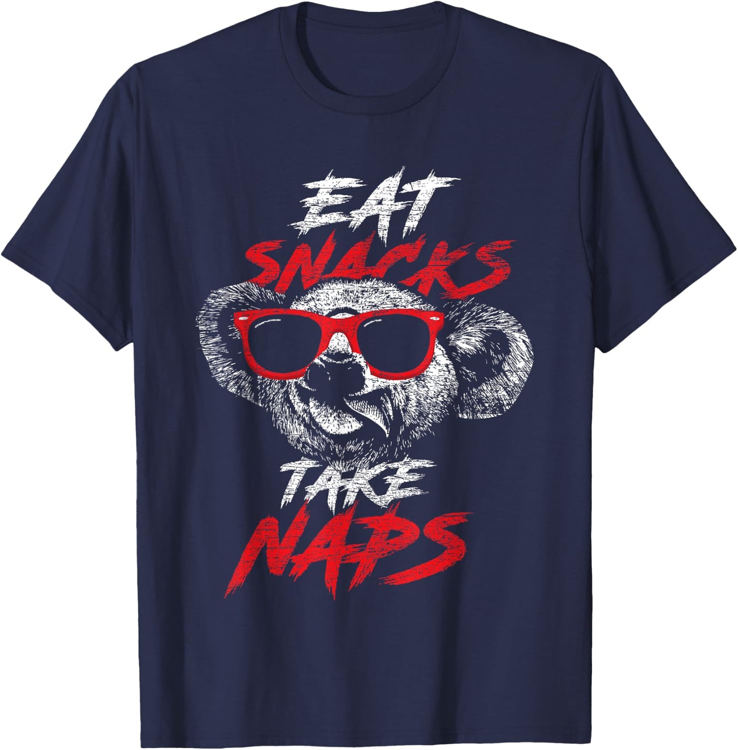 Koala Bear Shirt Eat Snacks Take Naps T-Shirt - T-Shirt | Navy