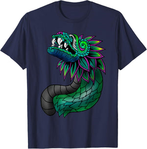 Aztec God Quetzalcoatl Cool Snake Dragon Inca Maya Gift T-Shirt - T-Shirt | Navy