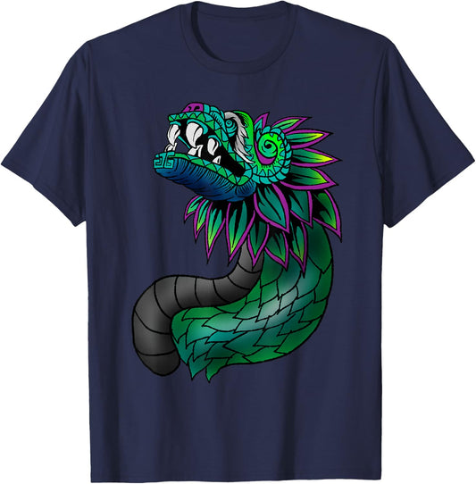 Aztec God Quetzalcoatl Cool Snake Dragon Inca Maya Gift T-Shirt - T-Shirt | Navy