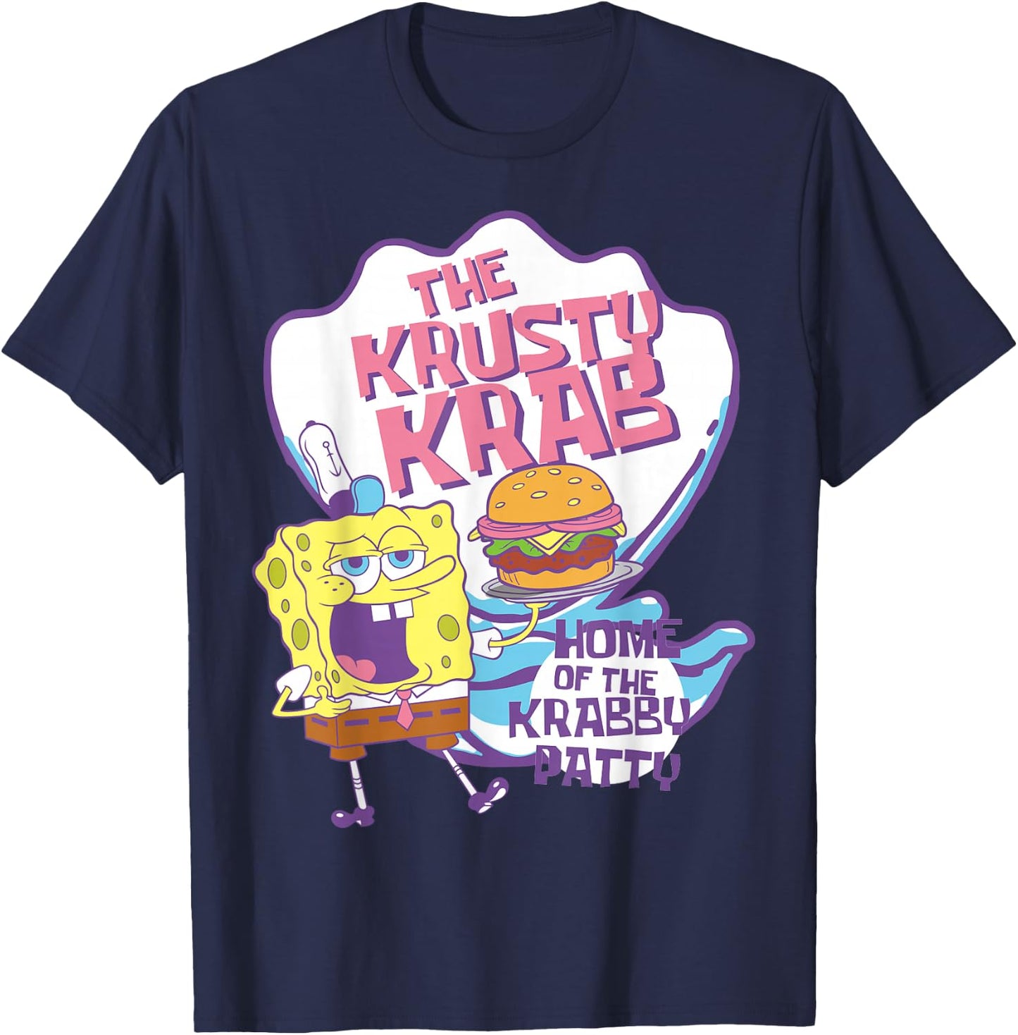 Spongebob Squarepants Pastel Krusty Krab T-Shirt - T-Shirt | Navy