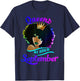 Queens Born September Shirt Black Girl Virgo Libra Birthday T-Shirt - T-Shirt | Navy