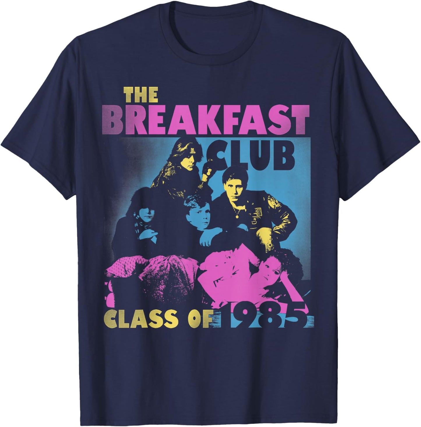 Breakfast Club Class of '85 Stencil Portrait T-Shirt - T-Shirt | Navy
