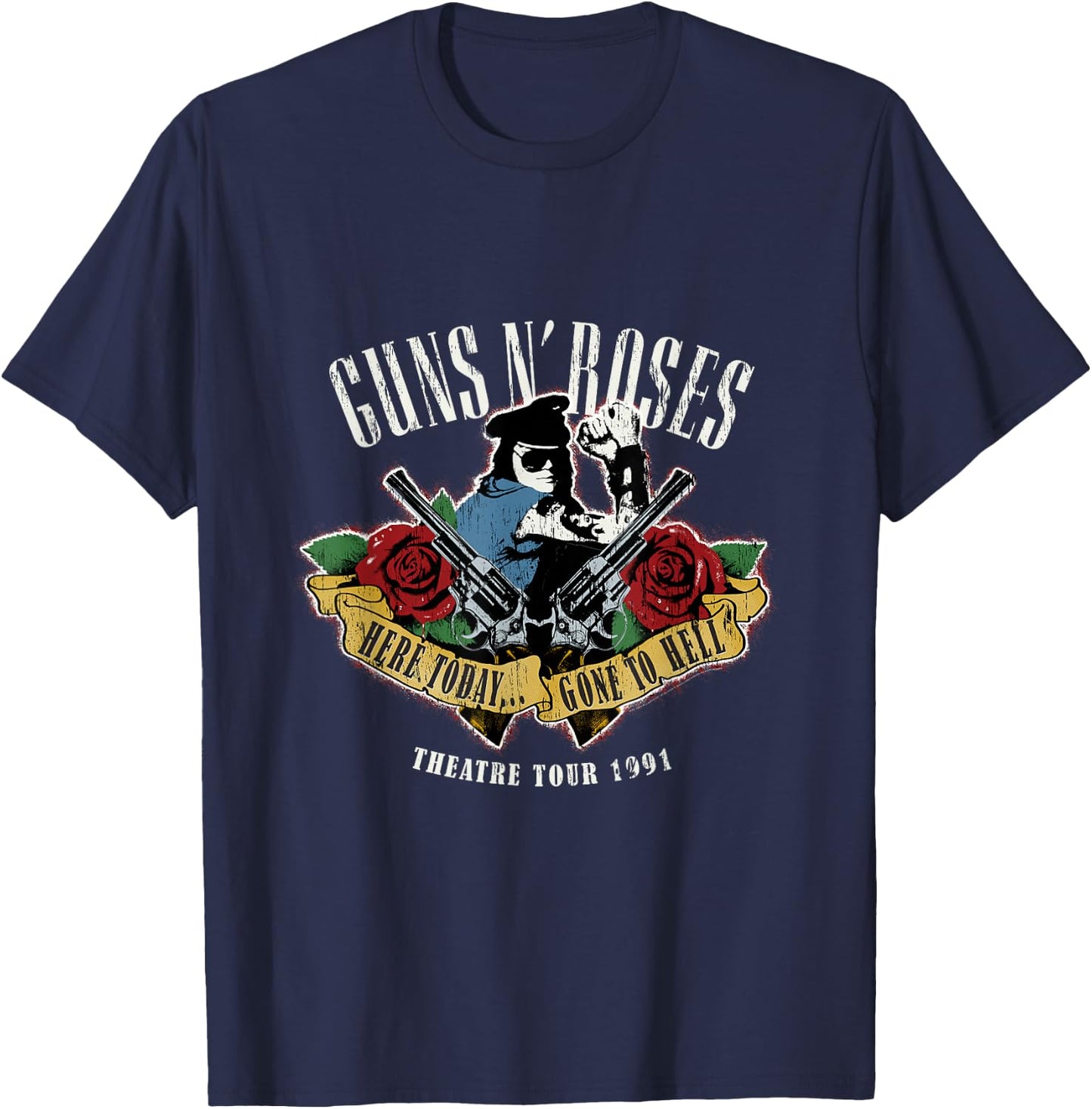 Guns N' Roses Official Here Today Gone To Hell T-Shirt - T-Shirt | Navy